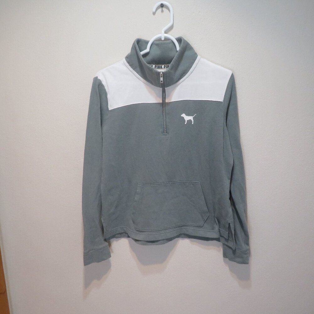 Victoria's Secret Pink Quarter Zipper Sweatshirt Pastel Green Size M